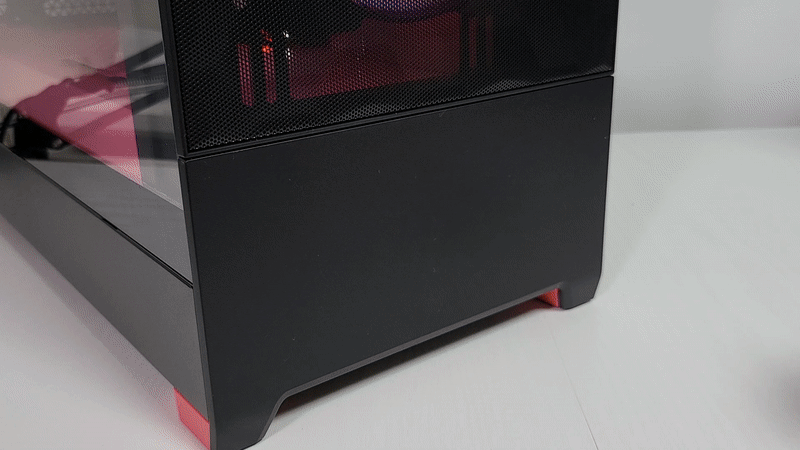 프렁크가 있는 프랙탈 디자인 Pop Air RGB Clear 강화유리 Core Magenta 케이스 리뷰