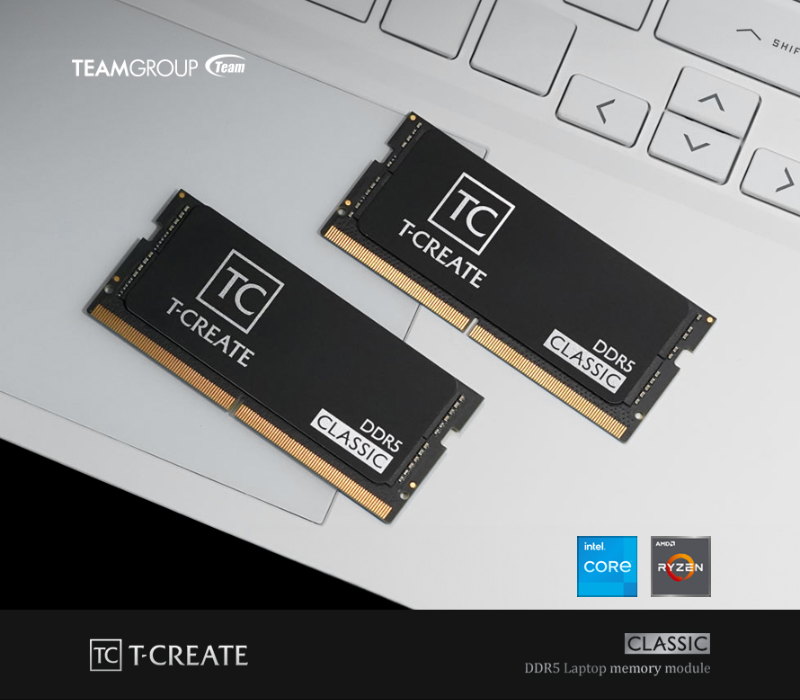 서린씨앤아이, 팀그룹의 DDR5 노트북용 메모리 티크리에이트 클래식 시리즈 출시